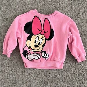 🩷 4T Disney Minnie Mouse Pink Sweatshirt for Kids Cute Girls Disney Sweater